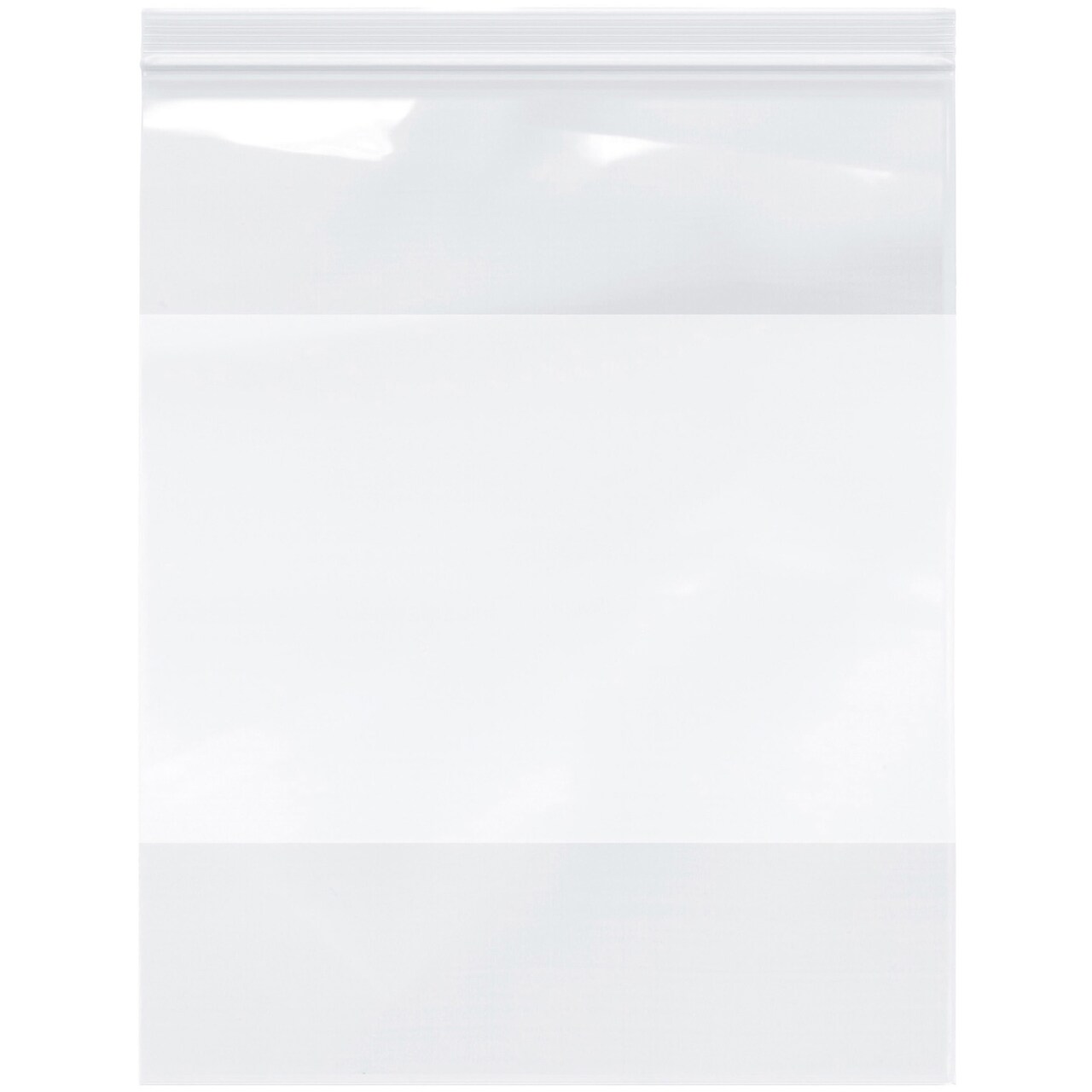 Plymor 12" x 15", 4 Mil with White-Block Heavy Duty Zipper Reclosable Plastic Bags